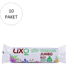 J-500 Jumbo Boy Çöp Torbası 80 x 110 cm 10 Lu Rulo x 10 Paket = 100 Adet (Siyah)