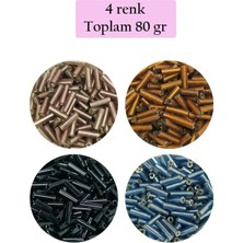 Uzun Boru Kesme Boncuk Çap 2mm Uzunluk 10 mm - 4 Renk - Toplam 80 Gram - BNC426