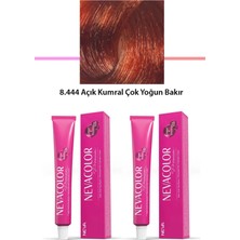2 Li Set Premium 8.444 Açık Kumral Çok Yoğun Bakır - Kalıcı Krem Saç Boyası 2 x 50 G Tüp