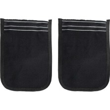 Ematcrt Osmanlı Kalın Siyah Banyo Hamam Kesesi 25x17 cm 2 Adet Orta Kalınlıkta Kullanım İçin