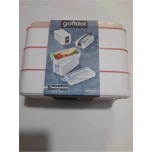 3 Katlı Beslenme Kabı Çatal Kaşık Içerisinde