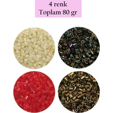 Kesme Cam Boncuk 2mm - 4 Renk - Toplam 80 Gram - BNC444