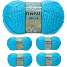 5 Adet Vizon Premium Akrilik El Örgü Ipi Yünü Renk NO:235 Nazar Boncuğu