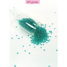 Dökme Cam Kum Boncuk (11/0) 2 mm - 60 Gram -  Şeffaf Yeşil - BNC049