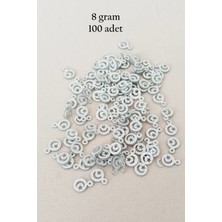 Oya Abiye Bileklik Kolye Pleksi Metalik Plastik Pul Gümüş Renk 8 Gram 100 Adet - BNC516