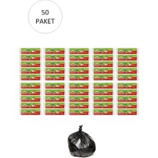 J-250 Jumbo Boy Çöp Torbası 80 x 110 cm 10 Lu Rulo x 50 Paket = 500 Adet (Siyah)