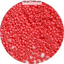 Karpuz Pembesi Renk 4 mm Yaklaşık 1100 Adet / 100 Gram Cam Boncuk Oya Yazma Bileklik ve Kolye