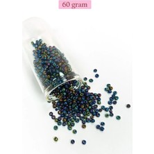 Dökme Cam Kum Boncuk (8/0) 3 mm - 60 Gram - Lacivert Yeşil - BNC210