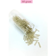 Uzun Boru Kesme Boncuk Çap 2mm Uzunluk 10 mm - 60 Gram - Şeffaf Bej - BNC276