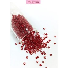 Dökme Cam Kum Boncuk (8/0) 3 mm - 60 Gram - Koyu Kırmızı - BNC224