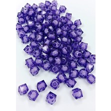 Küp Boncuk Içten Boncuklu Bileklik Çanta Boncuğu 10 mm 50 gr Eflatun - BNC458