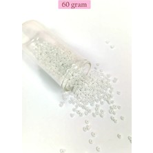 Dökme Cam Kum Boncuk (8/0) 3 mm - 60 Gram - Parlak Beyaz - BNC194
