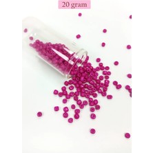 Dökme Cam Kum Boncuk Büyük Boy (6/0) 4 mm - 20 Gram - Açık Mor - BNC094