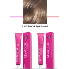 2 Li Set Premium 9.1 Küllü Çok Açık Kumral - Kalıcı Krem Saç Boyası 2 x 50 G Tüp