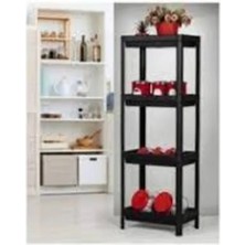 Shelf Unit Raf Ünitesi Siyah Renk 4 Katlı ROYALEKS-81414