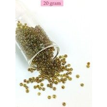 Esranın Dünyası Dökme Cam Kum Boncuk (8/0) 3 mm - 20 Gram - Yeşil Siyah - BNC182