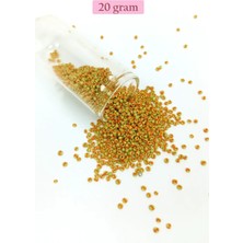 Dökme Cam Kum Boncuk (11/0) 2 mm - 20 Gram -  Sarı Turuncu - BNC031