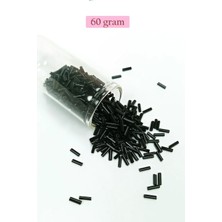 Uzun Boru Kesme Boncuk Çap 2mm Uzunluk 10 mm - 60 Gram - Siyah - BNC280