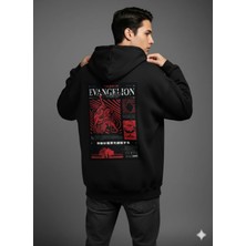Lenithra Evangelion Sırt Baskılı Unisex Oversize Hoodie