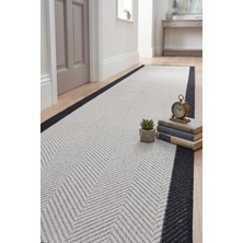 Melaris Halı Yeni Nesil Çerçeveli Sisal Yolluk Yumuşak Dokuma Kilim Kaymaz Pamuk Taban Bordürlü Halı