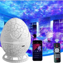 Ethab Ticaret Çatlak Dinozor Yumurtası Tasarımlı Projektörlü Gece Lambası Bluetooth Özellikli
