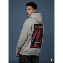 Lenithra Evangelion Sırt Baskılı Unisex Oversize Hoodie