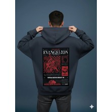 Lenithra Evangelion Sırt Baskılı Unisex Oversize Hoodie