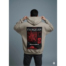 Lenithra Evangelion Sırt Baskılı Unisex Oversize Hoodie