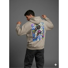 Lenithra Astronot Pop Art Sırt Baskılı Unisex Oversize Hoodie