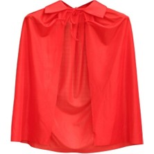 Colezium Kırmızı Renk Yakalı Pelerin Çuk Boy 90 cm