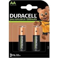 Duracell 1300 Ma Aa Şarjlı Kalem Pil 2'li Paket