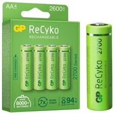 Gp Recyko Aa 2600 Mah Şarjlı 4'lü Pil GP270AAHCE-2EB4 (GPRHC272E001)
