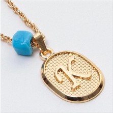 DS LLC Plastik Boncuklu Burgulu Harfli Kolye DLLSRSBJ34