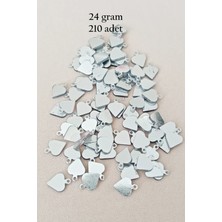 Oya Abiye Bileklik Kolye Pleksi Metalik Plastik Pul Gümüş Renk 24 Gram 210 Adet - BNC590