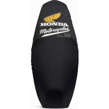 Utku Giyim Honda Baskılı Tüm Yıllara Uyumlu Motosiklet Sele Kılıfı Siyah Renk