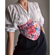 Pinn Şakayık Desenli Kadın Bel Korsesi Kemeri