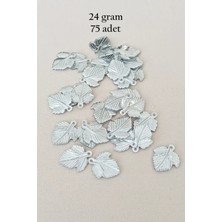 Oya Abiye Bileklik Kolye Pleksi Metalik Plastik Pul Gümüş Renk 24 Gram 75 Adet - BNC582