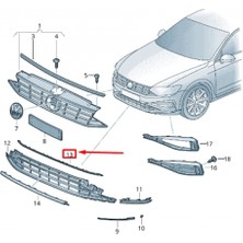 TŞT Volkswagen Passat Ön Tampon Bandı Nikelaj 2020- (Oem No:  3G0853245D2ZZ)