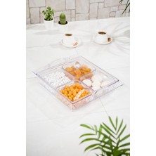 Mustran Akrilik Şeffaf 4'lü Tek Kapaklı Kahvaltılık & SUNUMLUK-2065-1