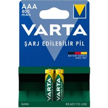 Varta 56703 1.2V 800 Mah Şarjlı Aaa Ince Kalem Pil (2'li Paket)