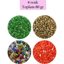 Kesme Cam Boncuk 2mm - 4 Renk - Toplam 80 Gram - BNC436