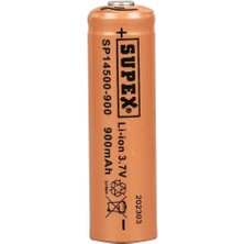 Supex Lityum Ion 3.7V 900MAH Şarj Edilebilir Başlıklı Pil SP14500-900S