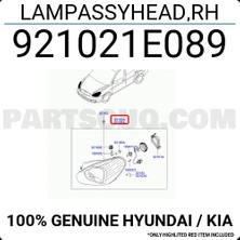 Tyc Hyundai Accent Ön Far Elektrikli Beyaz Sinyalli Sağ 2006 (Oem No:  921021E089)