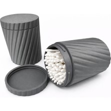 Yapı3D 🧴 Kapaklı Pamuklu Çubuk Organizeri | Sert Plastik Kulak Çubuğu Saklama Kabı | Banyo & Makyaj Masası Düzenleyici Kutu ✨
