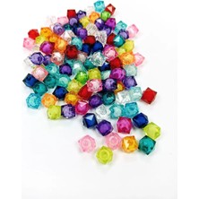 Küp Boncuk Içten Boncuklu Bileklik Çanta Boncuğu 10 mm 50 gr Karışık Renk - BNC447