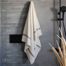 Alesta Home Pamuklu Krem Banyo Havlusu 100x150 cm HVL054 - Lacivert