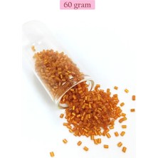 Kesme Cam Boncuk 2mm - 60 Gram - Şeffaf Koyu Turuncu - BNC375