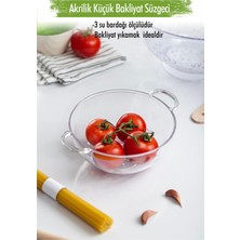 Mustran Akrilik Şeffaf Mini Pirinç Süzgeçi & Bakliyat Süzgeçi (3 Su Bardağı Ölçülü)