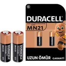 Duracell 23A Lityum MN21 Alarm Pili 1,2 V 2li Paket Tek Kullanımlık Yüksek Performanslı Pil