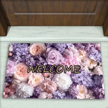 Colorix Carpet Gül Desenli Dekoratif Kapı Önü Paspası No: 2405
